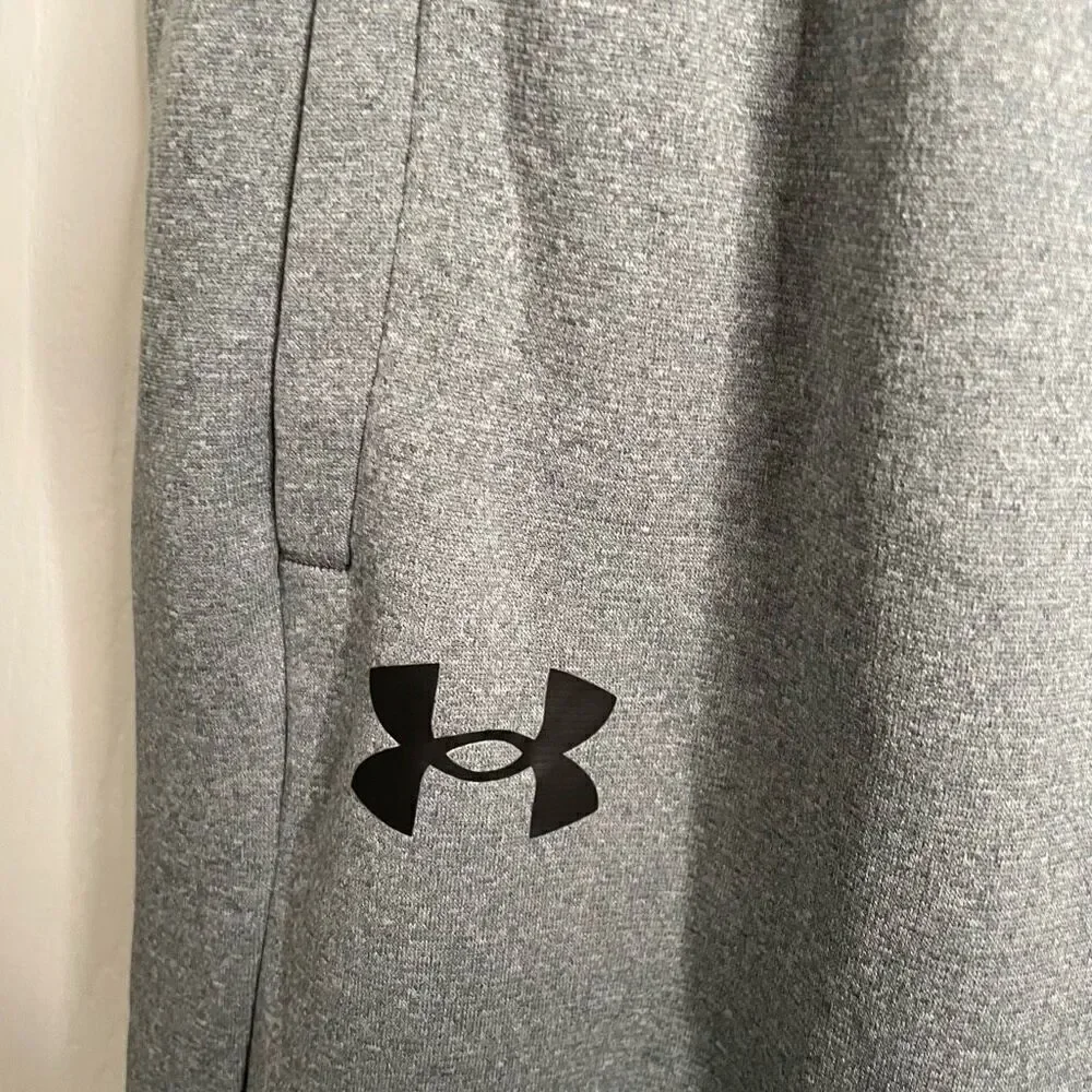 Under Armour Womens Armour Fleece Pants XL Gray Relaxed Fit Wide Leg Adjustable